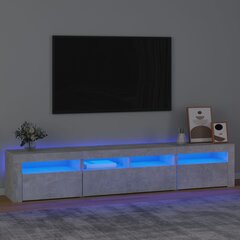 Tv spintelė su led apšvietimu, betono pilka, 210 x 35 x 40 cm цена и информация | Тумбы под телевизор | pigu.lt