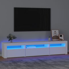 Televizoriaus spintelė su led apšvietimu, balta, 195 x 35 x 40 cm цена и информация |  Тумбы под телевизор | pigu.lt