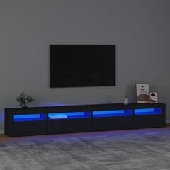 Televizoriaus spintelė su led apšvietimu, juoda, 270 x 35 x 40 cm kaina ir informacija | TV staliukai | pigu.lt