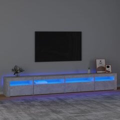 Tv spintelė su led apšvietimu, betono pilka, 270 x 35 x 40 cm цена и информация |  Тумбы под телевизор | pigu.lt