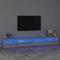 Televizoriaus spintelė su led, pilka ąžuolo, 270 x 35 x 40 cm kaina ir informacija | TV staliukai | pigu.lt