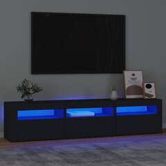 Televizoriaus spintelė su led apšvietimu, juoda, 180 x 35 x 40 cm kaina ir informacija | TV staliukai | pigu.lt