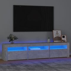 Tv spintelė su led apšvietimu, betono pilka, 180 x 35 x 40 cm цена и информация | Тумбы под телевизор | pigu.lt