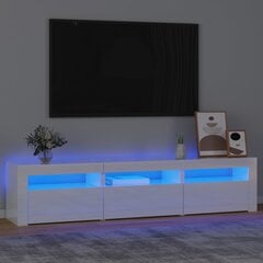 Tv spintelė su led apšvietimu, balta, 180 x 35 x 40 cm, blizgi kaina ir informacija | TV staliukai | pigu.lt