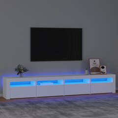 Televizoriaus spintelė su led apšvietimu, balta, 240 x 35 x 40 cm цена и информация | Тумбы под телевизор | pigu.lt