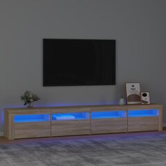 Televizoriaus spintelė su led apšvietimu, ąžuolo, 240 x 35 x 40 cm цена и информация | Тумбы под телевизор | pigu.lt