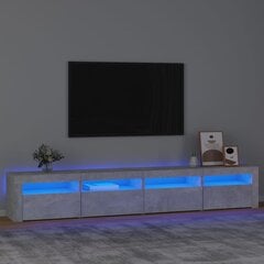 Tv spintelė su led apšvietimu, betono pilka, 240 x 35 x 40 cm kaina ir informacija | TV staliukai | pigu.lt
