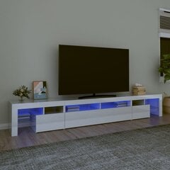 Tv spintelė su led apšvietimu, balta, 260 x 36,5 x 40 cm, blizgi kaina ir informacija | TV staliukai | pigu.lt