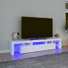 Televizoriaus spintelė su led apšvietimu, balta, 200 x 36,5 x 40 cm kaina ir informacija | TV staliukai | pigu.lt