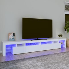 Televizoriaus spintelė su led apšvietimu, balta, 280 x 36,5 x 40 cm цена и информация | Тумбы под телевизор | pigu.lt