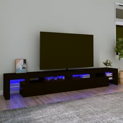 Televizoriaus spintelė su led apšvietimu, juoda, 280 x 36,5 x 40 cm цена и информация | Тумбы под телевизор | pigu.lt