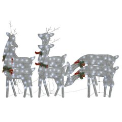 Kalėdiniai elniai, 6vnt., sidabriniai, šalti balti, tinkliniai kaina ir informacija | Kalėdinės dekoracijos | pigu.lt