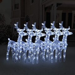 Kalėdiniai elniai, 6vnt., akrilas, 240 šaltų baltų LED kaina ir informacija | Kalėdinės dekoracijos | pigu.lt