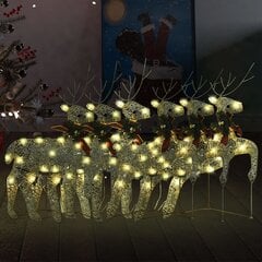 Kalėdiniai elniai, 6vnt., auksinės spalvos, 120 LED lempučių цена и информация | Рождественское украшение CA1031, 10 см | pigu.lt