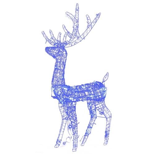 Kalėdinės dekoracijos elniai, 3vnt., 120cm, akrilas, mėlyni kaina ir informacija | Kalėdinės dekoracijos | pigu.lt
