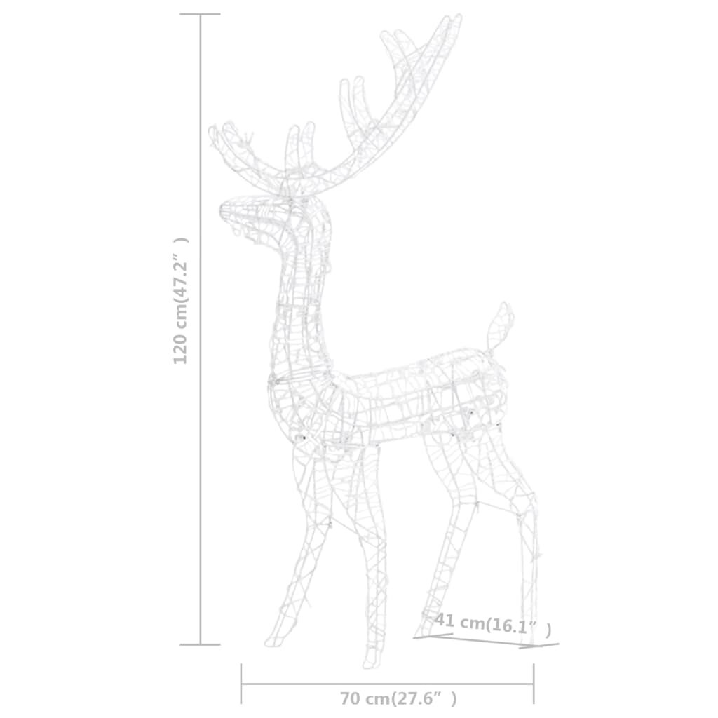 Kalėdinės dekoracijos elniai, 2vnt., spalvoti, 120cm, akrilas kaina ir informacija | Kalėdinės dekoracijos | pigu.lt