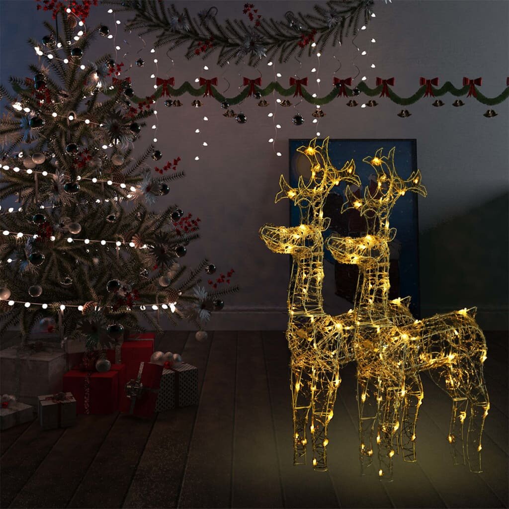 Kalėdų dekoracijos elniai, 2vnt., 60x16x100cm, akrilas kaina ir informacija | Kalėdinės dekoracijos | pigu.lt