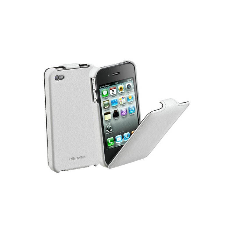 Mobilusis iPhone 4 / 4S dėklas, atvartas, baltas