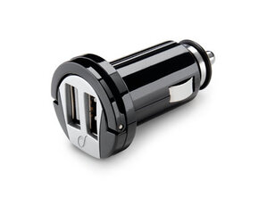 Dvigubas USB automobilio adapteris Cellular Black, 2A kaina ir informacija | Krovikliai telefonams | pigu.lt