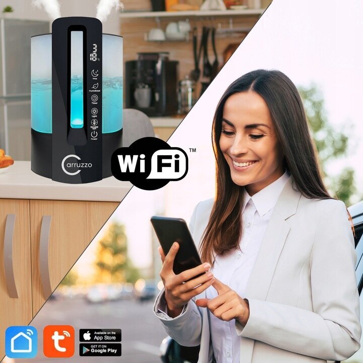 Automatinis Smart Wifi ultragarsinis oro drėkintuvas su aromaterapija kaina ir informacija | Oro drėkintuvai | pigu.lt