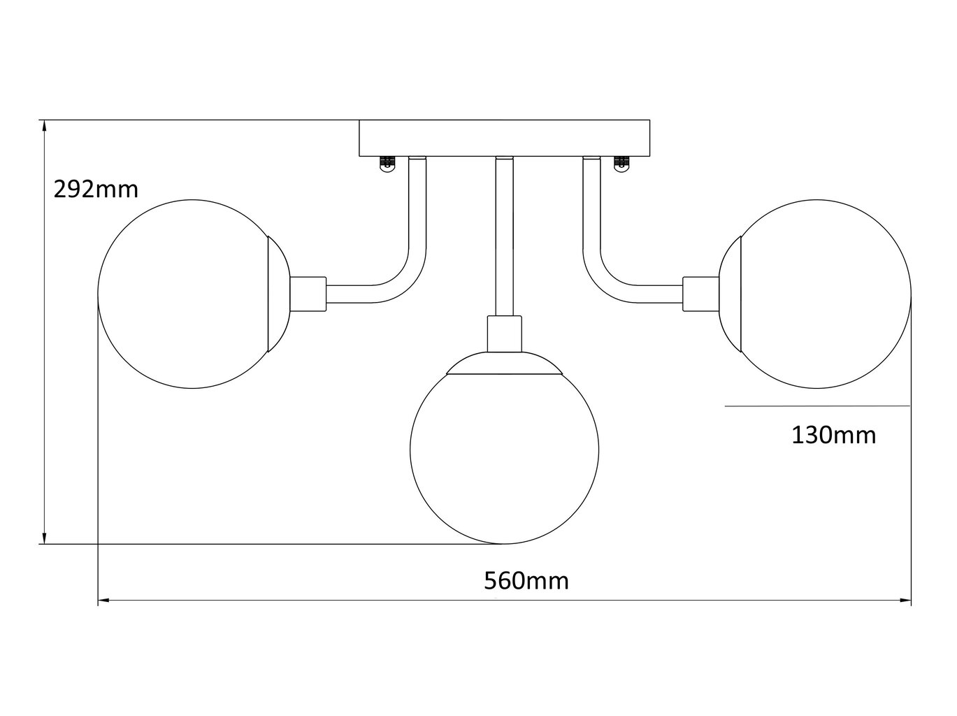 Lubinis šviestuvas G.LUX GT-390-5-AB BALL kaina ir informacija | Lubiniai šviestuvai | pigu.lt