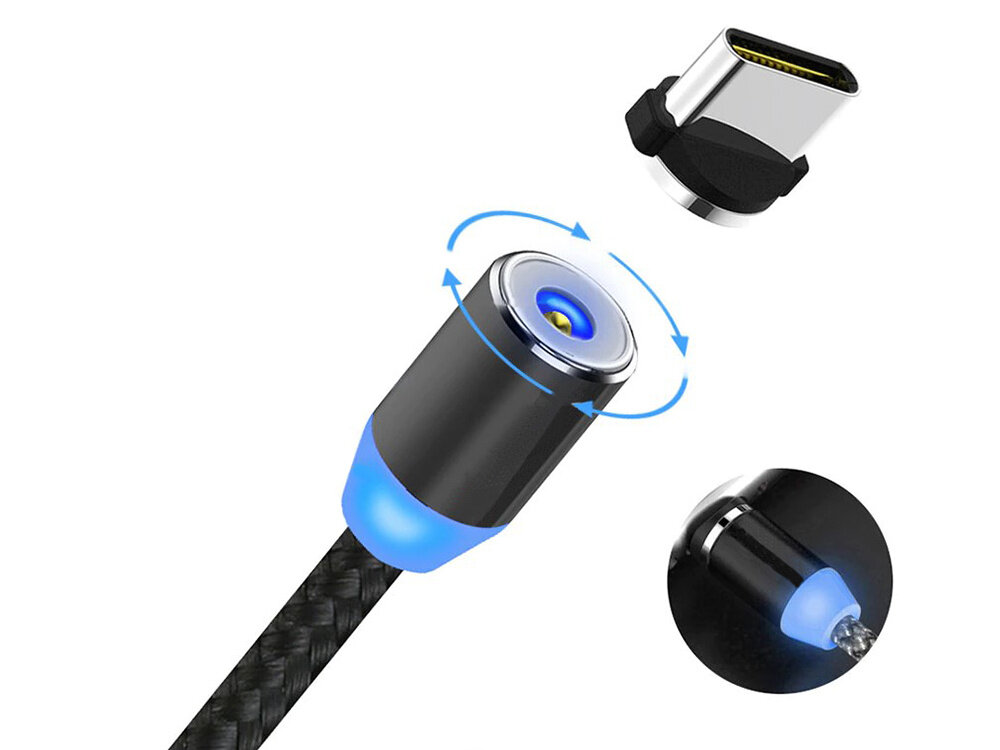 Magnetinis laidas 3in1 Usb-C, Micro USB, iPhone Lightning kaina ir informacija | Laidai telefonams | pigu.lt