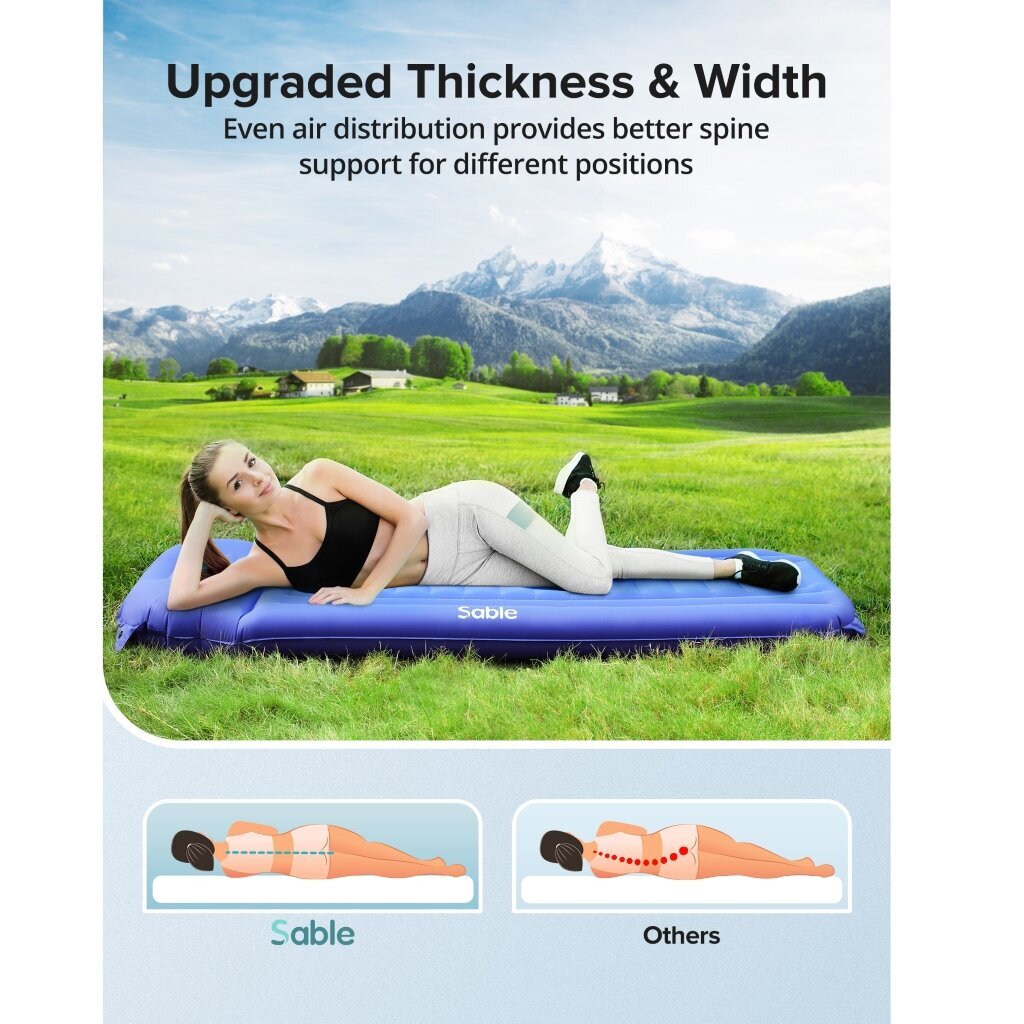 Pripučiamas miegojimo kilimėlis-čiužinys Queen size Sable SA-HF069 kaina ir informacija | Pripučiami čiužiniai ir baldai | pigu.lt
