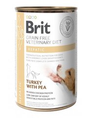 Brit GF Veterinary Diets suaugusiems šunims kalakutiena su žirniais Hepatic, 0.4 kg kaina ir informacija | Konservai šunims | pigu.lt