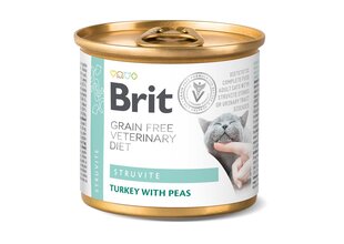 Brit Veterinary Diet Struvite su kalakutiena ir žirniais, 200 g цена и информация | Сухой корм для кошек | pigu.lt