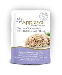 Applaws Cat Pouch Jelly Tender su vištienos krūtinėle ir kepenėlėmis, 16 x 70 g kaina ir informacija | Konservai katėms | pigu.lt