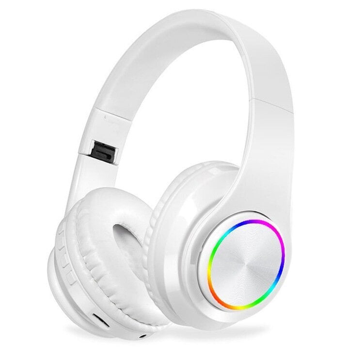 Belaidės ausinės su mikrofonu RGB, juoda kaina ir informacija | Ausinės | pigu.lt