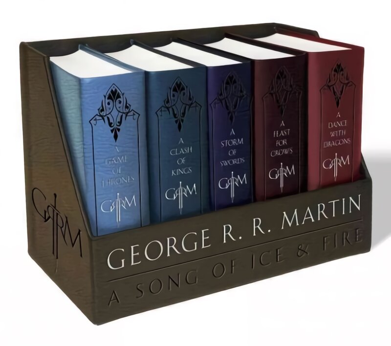 George R. R. Martin's A Game of Thrones Leather-Cloth Boxed Set (Song of Ice and Fire Series): A Game of Thrones, A Clash of Kings, A Storm of Swords, A Feast for Crows, and A Dance with Dragons kaina ir informacija | Fantastinės, mistinės knygos | pigu.lt