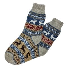 Vilnonės kojinės moterims Kalėdų senio pasaka, pilkos цена и информация | Мужские носки | pigu.lt