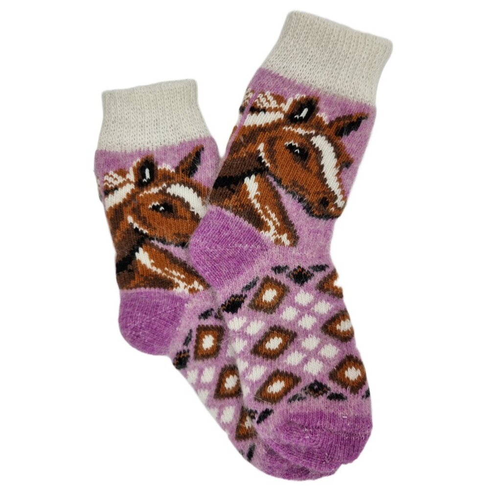 Vilnonės kojinės moterims Žirgas, violetinės цена и информация | Moteriškos kojinės | pigu.lt