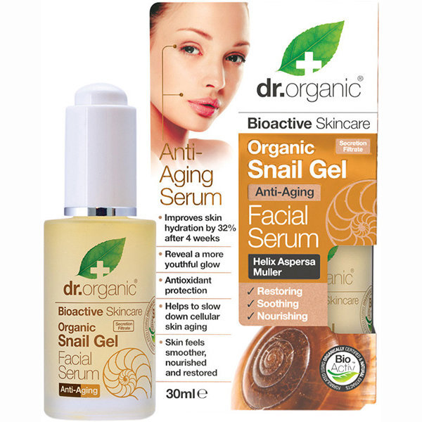 Serumas veidui su sraigių sekreto ekstraktu Dr. Organic Snail Gel, 30 ml kaina ir informacija | Veido aliejai, serumai | pigu.lt