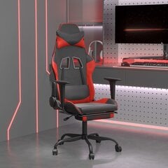 Žaidimų kėdė su pakoja vidaXL, juoda/raudona kaina ir informacija | Biuro kėdės | pigu.lt