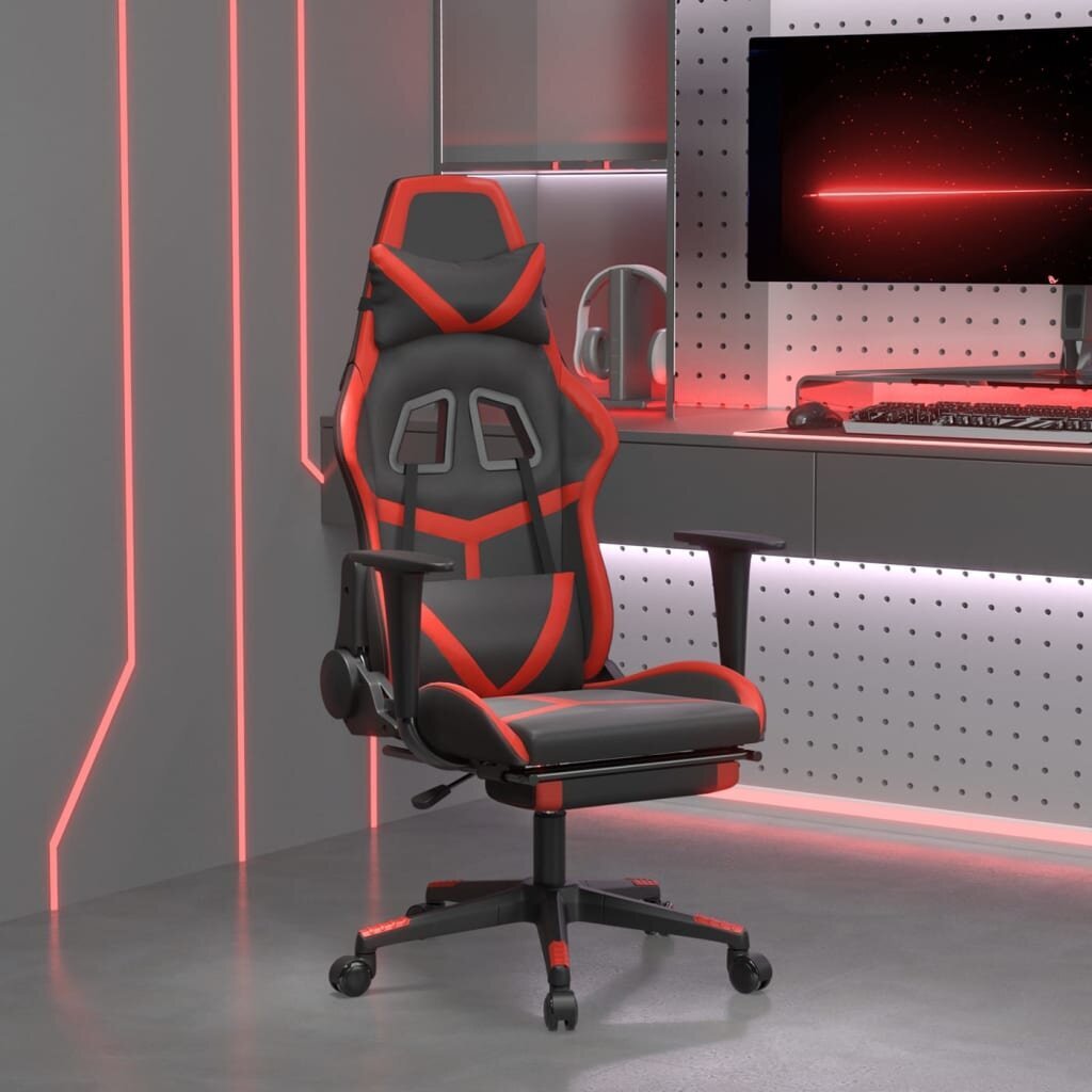 Žaidimų kėdė su pakoja vidaXL, juoda/raudona цена и информация | Biuro kėdės | pigu.lt