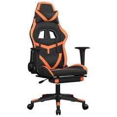 Žaidimų kėdė su pakoja, Dirbtinė oda, juoda/oranžinė spalva kaina ir informacija | Biuro kėdės | pigu.lt