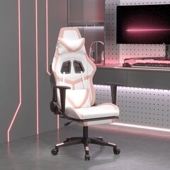 Žaidimų kėdė su pakoja, Dirbtinė oda, balta/rožinė spalva kaina ir informacija | Biuro kėdės | pigu.lt