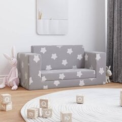 Dvivietė vaikiška sofa su žvaigždėmis, pilka цена и информация | Детские диваны, кресла | pigu.lt