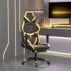 Masažinė žaidimų kėdė su pakoja, juoda ir auksinė, dirbtinė oda kaina ir informacija | Biuro kėdės | pigu.lt