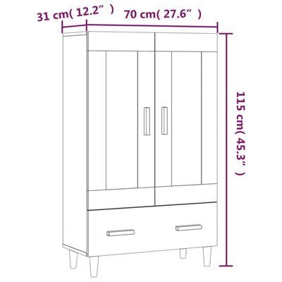 Komoda 70x31x115cm, balta blizgi kaina ir informacija | Svetainės spintelės | pigu.lt