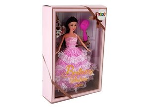 Lėlė su rožine suknele ir priedais, 28 cm kaina ir informacija | Žaislai mergaitėms | pigu.lt