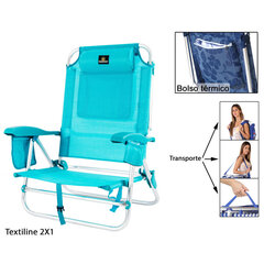 Sulankstoma kėdė Bigbuy Outdoor, mėlyna kaina ir informacija | Lauko kėdės, foteliai, pufai | pigu.lt