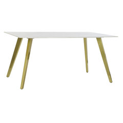 Обеденный стол DKD Home Decor Керамика Позолоченный Металл Белый (160 x 90 x 76 cm) цена и информация | Кухонные и обеденные столы | pigu.lt