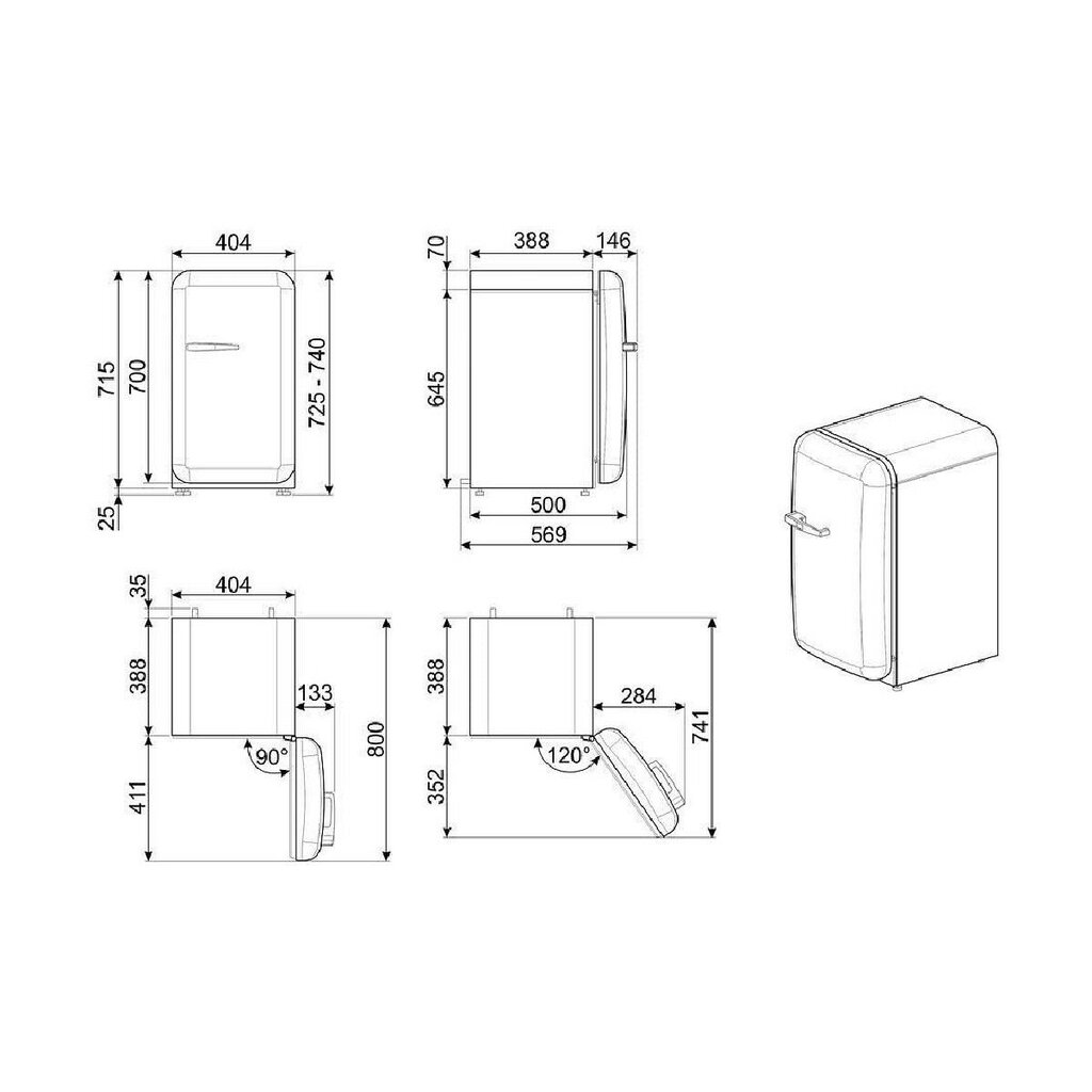 Smeg FAB5RRD5 цена и информация | Šaldytuvai | pigu.lt