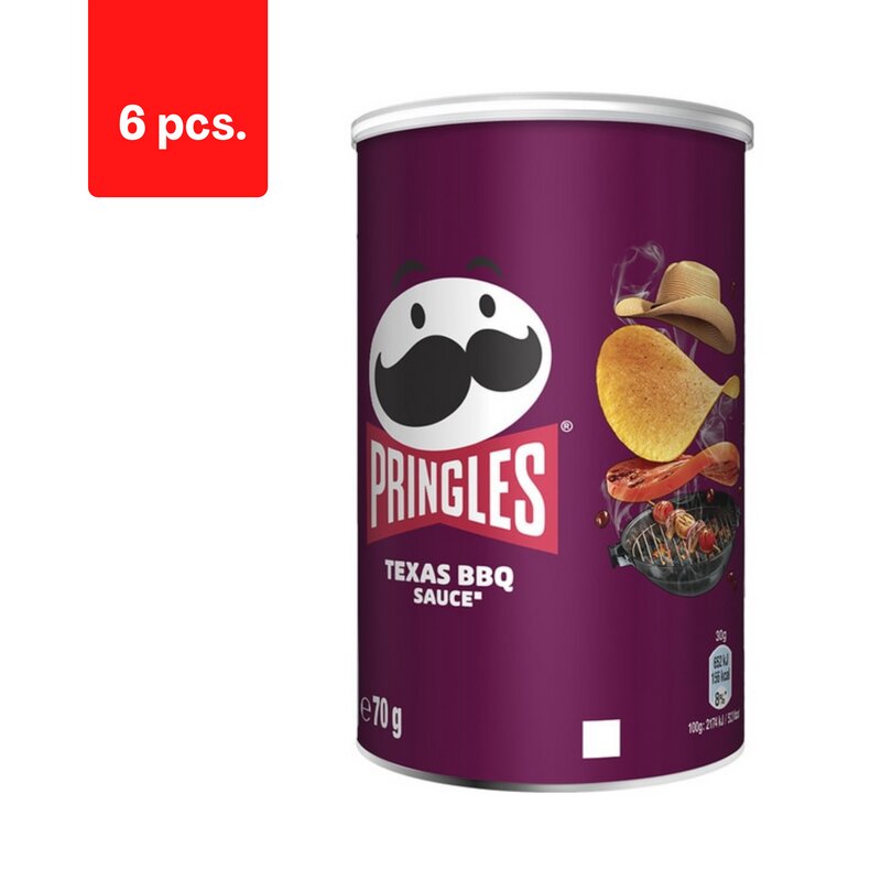 Užkandis Pringles texas bbq sauce, 70 g x 6 vnt. kaina ir informacija | Užkandžiai, traškučiai | pigu.lt