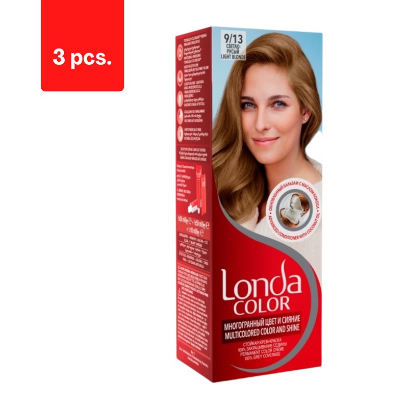 Plaukų dažai Londa Light Blonde 9/13 x 3 vnt. pakuotė kaina ir informacija | Plaukų dažai | pigu.lt