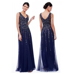 Вечернее платье темно-синее платье макси из блесток и шифона цена и информация | Платья | pigu.lt