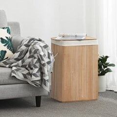 Songmics bambukinė skalbinių dėžė, 72L kaina ir informacija | Vonios kambario aksesuarai | pigu.lt